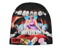 BRAND STUDIOS Bonnet unisexe en acrylique, style urbain, imprimé dessin animé peint à la main, 48-50cm, bonnet d'hiver décontracté, casquette hip-hop
