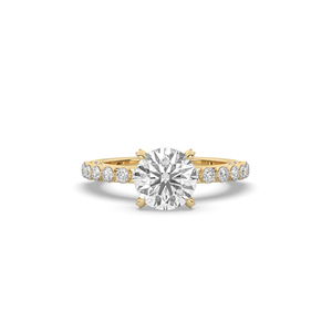 Bague solitaire de fiançailles en or 10KT 14KT avec diamant de laboratoire rond brillant de 3,06 carats, design unique et léger - Product Image 5
