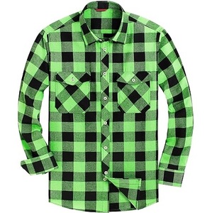 Chemises en flanelle à carreaux unisexes en polyester de luxe, coupe décontractée, respirantes, pour hommes, en coton épais, à la mode, avec boutons, en promotion - Product Image 1