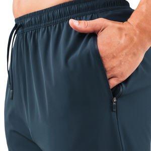 Pantalon de sport fuselé léger pour homme, couleur cyan foncé, séchage rapide, idéal pour l'entraînement, fabrication OEM, vente en gros - Product Image 6