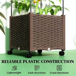 <b>Brown</b> Elevated Garden Bed & Planting <b>Box</b> Flowerpot <b>Box</b> for Outdoor Garden & Indoor Use - Product Image 3