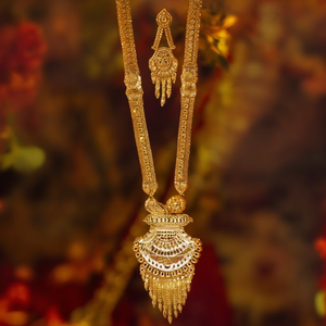 Conjunto de Collar Largo Estilo Real, Joyería Fina de Moda con Circonitas y Rubíes CZ para Ocasiones Nupciales-11058796GL - Product Image 3