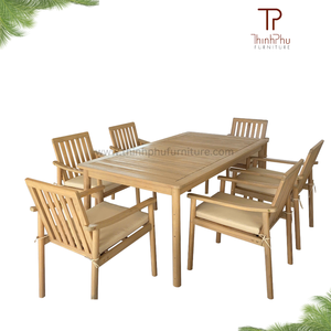 Avani <b>Dining</b> Set Eco-friendly Outdoor Furniture Garden Acacia Wood Sofa Set Cushions <b>Foldable</b> for Hotels Villas - Product Image 2