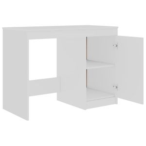 Escritorio de Computadora Rectangular Blanco Moderno, Compacto, de Madera Sintética con Diseño Contemporáneo - Product Image 4