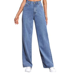 Jean baggy en denim grande taille pour femme, style décontracté, avec empiècements, prix abordable, fabriqué en usine, nouveau modèle - Product Image 5