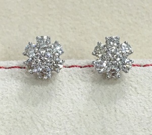Natural Diamond <b>Stud</b> Earrings 1.25 Cttw 925 <b>Sterling</b> <b>Silver</b> Rhodium Plated G-H Color Prong Set Trendy Wedding Wholesale Jewelry - Product Image 1