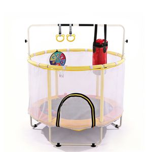 Trampolino Mini da 54 Pollici per Bambini, da Interno/Esterno, con Rete di Sicurezza e Design Antiscivolo, Giocattolo per Saltare, Sacco da Boxe, Strutture per Arrampicata Indoor - Product Image 3