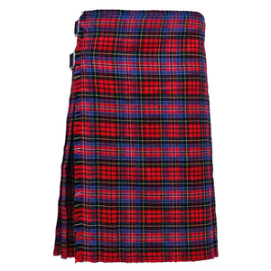 Kilt plissé à carreaux rouge et bleu pour homme, jupe traditionnelle des Highlands, mélange de laine, tenue de clan personnalisée pour adulte - Product Image 2