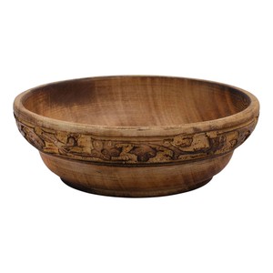 Cuenco de madera natural tallado a mano de estilo primitivo para decoración del hogar, para la cocina y para servir, para regalar, cuenco para frutas para bodas y fiestas. - Product Image 2