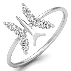 2024ใหม่แฟชั่นเครื่องประดับทรงกลมที่ยอดเยี่ยมตัดในห้องปฏิบัติการจริงเพชรวงแหวนคู่สีเงินผีเสื้อสีทองยอดนิยม - Product Image 3