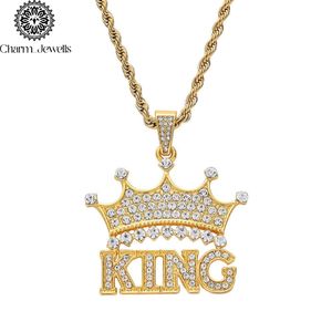 Charm_Jewells <b>King</b> <b>Crown</b> Pendant 925 Silver 22K Gold Plated Bezel Set Moissanite IGI Certified Hiphop Men's Gift Jewelry - Product Image 3