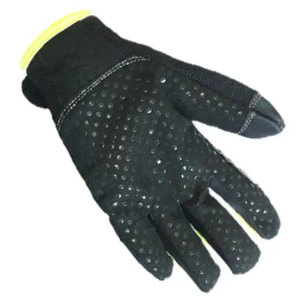 Full Finger Safety Gloves <b>Black</b> Yellow Trim Non-Slip Waterproof Breathable Outdoor Use Men Buckle Closure Polyester Material <b>All</b> - Product Image 5