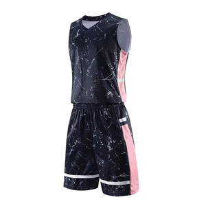 Conjunto de camiseta de baloncesto para hombre, camiseta sin mangas y pantalones cortos con estampado de mármol, ropa deportiva que absorbe la humedad para adultos - Product Image 2