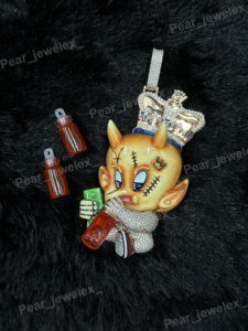 Colgante de Rey Demonio de Dibujos Animados, Plata de Ley 925, Moissanita VVS, Estilo Hip Hop, Colgante con Incrustaciones de Diamantes, Regalo Unisex - Product Image 4