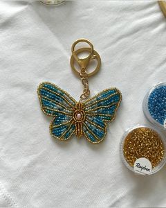 Handmade Eco-Friendly Beaded <b>Keychain</b> with Customizable Design-Classic Style for Holidays & Occasions - Product Image 1