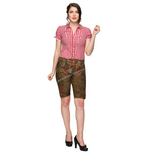 Meilleurs shorts en cuir suédé de vachette véritable bavarois, respirants, style costume traditionnel allemand, pour femmes et adultes, vente en gros - Product Image 2