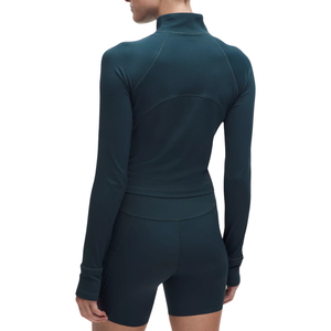 เสื้อแจ็คเก็ตครอปผู้หญิง ผ้าริบเนื้อนุ่ม ยืดหยุ่น แขนยาว คอหลวม ระบายอากาศดี เหมาะสำหรับใส่เล่นกีฬาหรือใส่ในชีวิตประจำวัน ขายส่งจำนวนมาก - Product Image 2