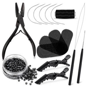 Kit de Herramientas para Extensiones de Cabello con Diseño de Logotipo Personalizado, Kit de Instalación de Extensiones de Cabello, Herramienta de Prensado Metálica, Gancho para Tirar, Enhebrador de Lazos - Product Image 4