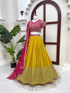 Ensemble Lehenga Choli avec dupatta, entièrement brodé, tenue traditionnelle indienne et pakistanaise pour mariage, robe longue pour femme - Product Image 2