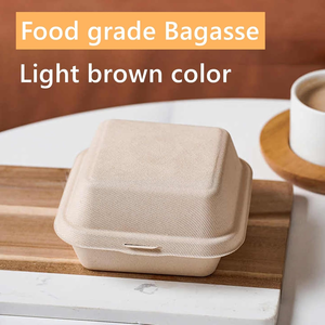 Contenedores de Alimentos Desechables Biodegradables y Ecológicos Tipo Concha de Almeja de 6x6 Pulgadas, Resistentes al Agua, de Bagazo de Alta Resistencia para Bento y Pasteles - Product Image 2