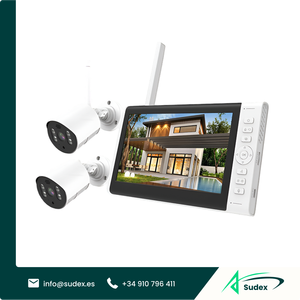 ชุดกล้องวงจรปิด Sudex DSC-14 ขนาด 7 นิ้ว 4 ช่องทาง พร้อมระบบ NVR WiFi  หน้าจอ LCD  รองรับแอป Tuya ความคมชัดสูง บันทึกข้อมูลบน Icloud และที่เก็บข้อมูลภายใน  ภาพวิดีโอเรียลไทม์ ความคมชัดสูง ระบบรักษาความปลอดภัย - Product Image 1