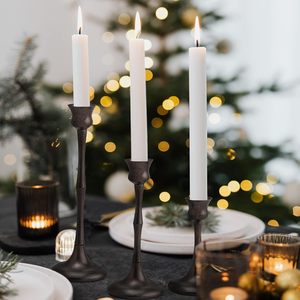 Luxury Metal Candle <b>Holder</b> Set <b>Black</b> Antique Finish Taper <b>Candlestick</b> for Home Decoration - Product Image 4