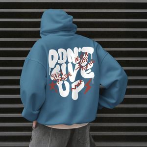 Sweat-shirt graphique unisexe personnalisé pour homme, imprimé bleu effet gouttelettes, en molleton de coton décontracté, streetwear d'hiver - Product Image 5