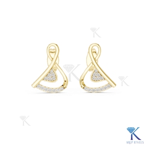 <b>Ribbon</b> Stud Earrings Butterfly 14K 18K Solid Gold Fine Women Minimalist <b>Wedding</b> Party Jewelry Manufacturer - Product Image 2