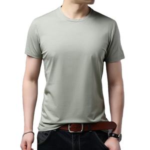 T-shirt personnalisé pour homme, rose poudré, coupe ajustée, en coton respirant, décontracté, à manches courtes, col rond, coupe musclée, tendance - Product Image 5