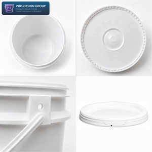 20L Food Safe Plastic Bucket with Handle and <b>Flat</b> Lid for Food Packaging, ISO 9001 Manufacturer - Product Image 2