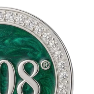   Broche Verde 1908 para Mujer, Tono Plateado, con Pedrería Redonda y Centro de Esmalte Verde, Joyería de Moda para Hermandades - Product Image 4