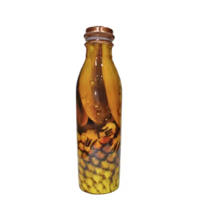 Bouteille d'eau en cuivre nid d'abeille doré, inspirée de la nature, réutilisable, anti-fuite, pour les voyages, le bureau, cadeau, hydratation - Product Image 1