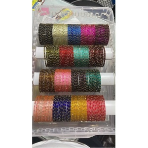 Bracelets en verre multicolores les plus vendus pour femmes, bijoux indiens traditionnels, colorés, pour mariages, festivals et soirées, en vente - Product Image 1