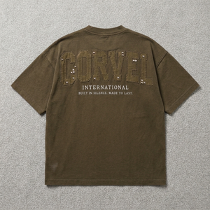 Distressed Wash Streetwear <b>men's</b> <b>shirts</b> Tackle Twill Fabric Applique Oversized T-<b>Shirt</b> Short Sleeves Custom Embossed Front Logo - Product Image 5