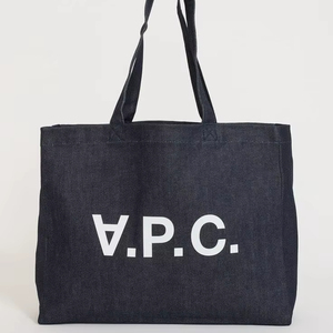 Sac fourre-tout surdimensionné en denim brut indigo pour femme, en coton, durable, grande capacité, pour les voyages, le shopping et le travail - Product Image 1