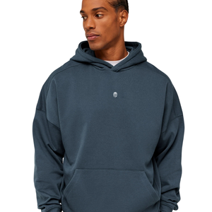 Sweat-shirt à capuche pour homme, coupe ample, bleu Stealth, en molleton épais, style streetwear décontracté - Product Image 4