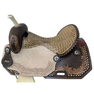 Selle de course western en cuir véritable, étriers en aluminium, taille 16 pouces, personnalisable, durable et confortable pour l'équitation - Vente chaude - Product Image 2