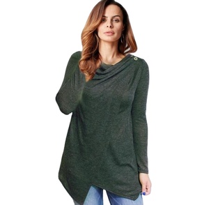 Camiseta elegante de manga larga para mujer, blusa suave, camisetas de oficina y para todos los días no transparentes para mujer, armario de primavera/otoño Essentia - Product Image 1