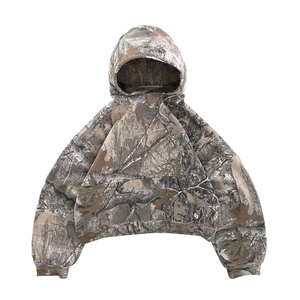 Custom Pink Camo Full Zip Hoodie Unisex Cropped Real Tree Camouflage Fleece Hoody Streetwear High Quality Cotton Zip Sparkling - Product Image 6