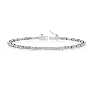 Lab Grown Round Cut Diamond Tennis Bracelet in Gold with <b>Box</b> Setting and <b>Secure</b> Clasp | Classic Luxury Diamond Line Bracelet - Product Image 2