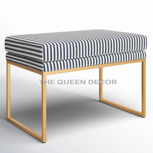 Modern Luxury Stainless Steel Leg Fabric or Leather <b>Bed</b> <b>End</b> Stool Bedroom Seat Bench Ottoman <b>Bed</b> Stool Chair - Product Image 1