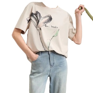 Camisetas de verano para mujer, camisetas de manga corta para mujer, cuello redondo, Color sólido, ropa de moda para mujer, camiseta informal con cuello simulado, camiseta suave de gran tamaño - Product Image 1