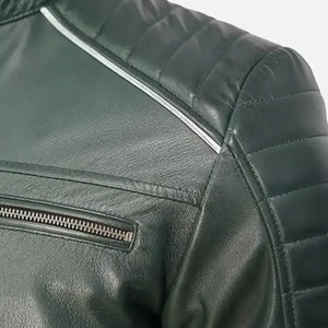 Chaqueta de Piloto Personalizable de Cuero PU, Color Puro, Otoño-Invierno 2025, con Cierre Largo y Solapa, Tallas Grandes - Product Image 4