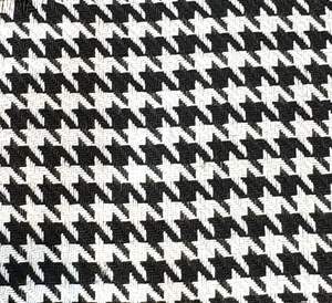 Tissu tissé 100% polyester, motif pied-de-poule, 300 g/m², noir et blanc, pour filles - Product Image 3