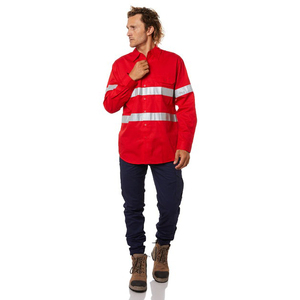 Custom Logo 7oz Soft <b>Flame</b> Resistant Work <b>Shirts</b> Long Sleeve Industrial Work Uniform for Fire Protection Customizable Logo FR - Product Image 3