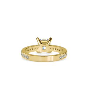 แหวนหมั้นเพชรโมอิสซาไนต์ทรงเจ้าหญิง 4 ขา ตัวเรือนเงินแท้ S925 สวยงาม - Product Image 4