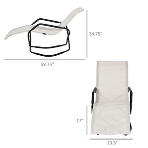 Sdraio a Dondolo Zero Gravity Bianco Crema, Design Moderno, Sedia in Rete per Arredamento Esterno, Giardino o Spiaggia - Product Image 3