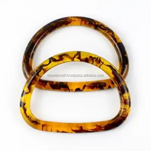 Design moderne 2025 Accessoires de sac Poignées en résine de couleur ambre Pièces de sac à main Anneau en D Poignées et accessoires en résine - Product Image 1