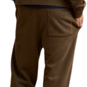 Men Dark Brown Fleece Sweatpants Drawstring Elastic Waist Straight Leg Relaxed Fit Casual Winter Lounge <b>Trousers</b> <b>with</b> <b>Pockets</b> - Product Image 6