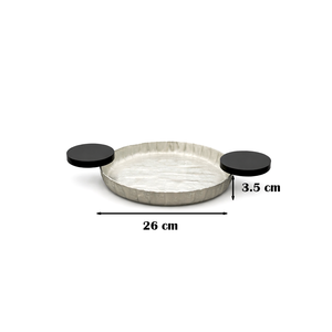 Premium White Royals Silver Polished Metal Decorative Eco-Friendly <b>Serving</b> Tray <b>Buffet</b> <b>Platter</b> for Hotel Catering Restaurant - Product Image 1